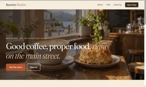 Design study: Kererū Kitchen, a fictional small-town café